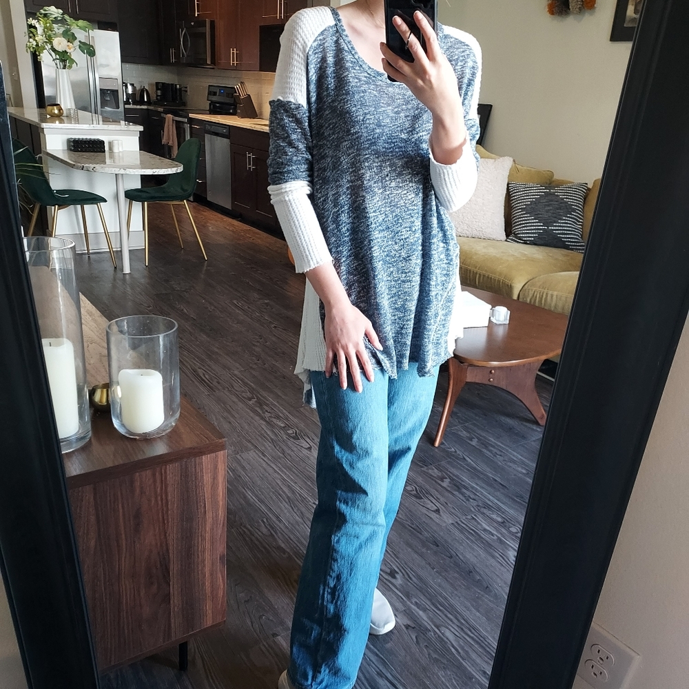 Multi color hi lo sweater